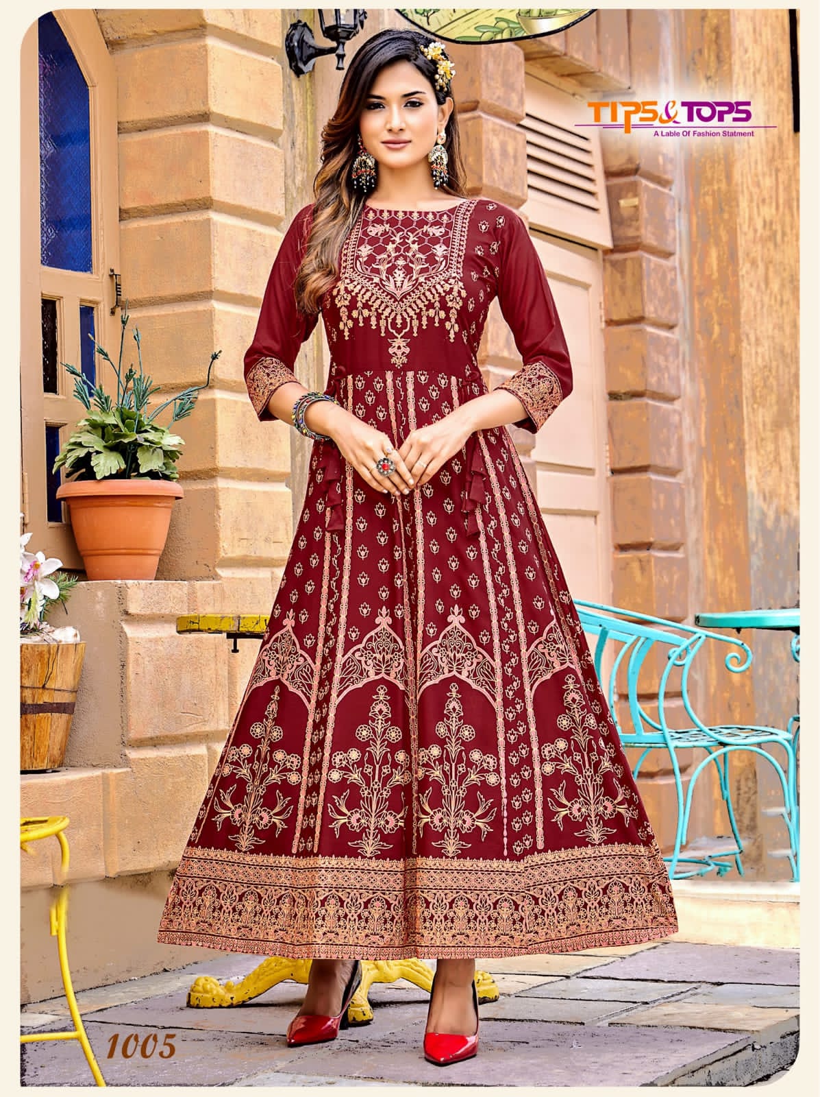 Tips Tops Millie 2 Heavy Long Rayon Printed Festive Wear Kurtis Collection